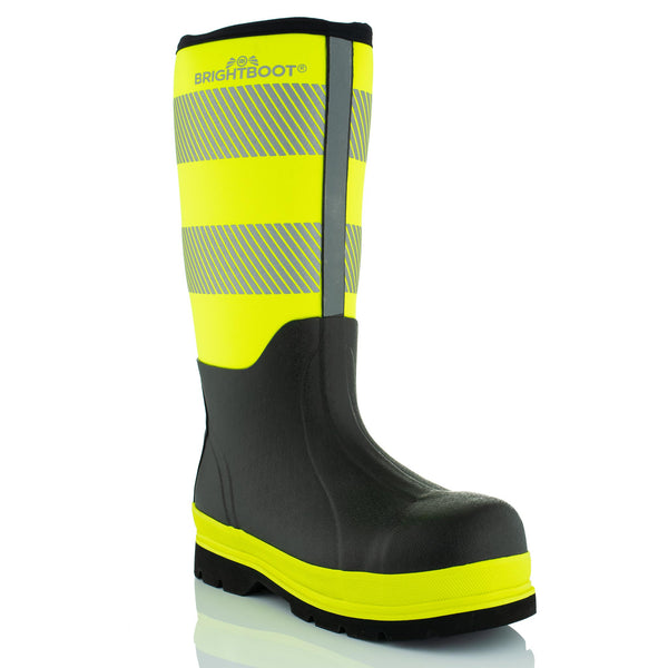 Brightboot High Leg Waterproof Safety Boots Yellow / Black