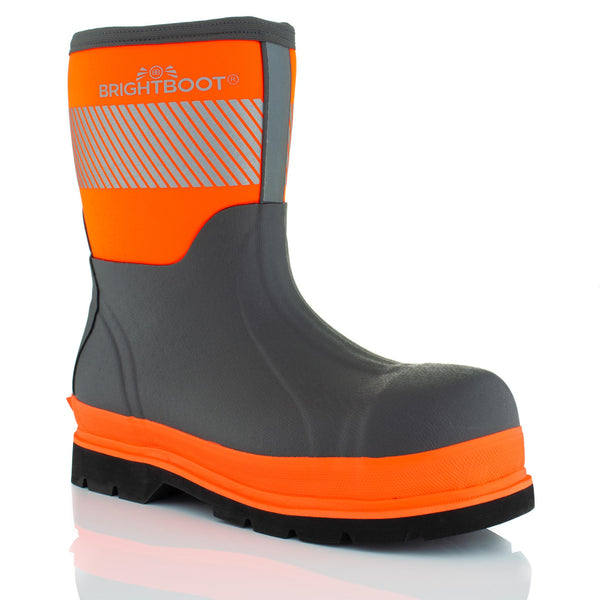 Brightboot Waterproof Rigger Safety Boots Orange / Grey